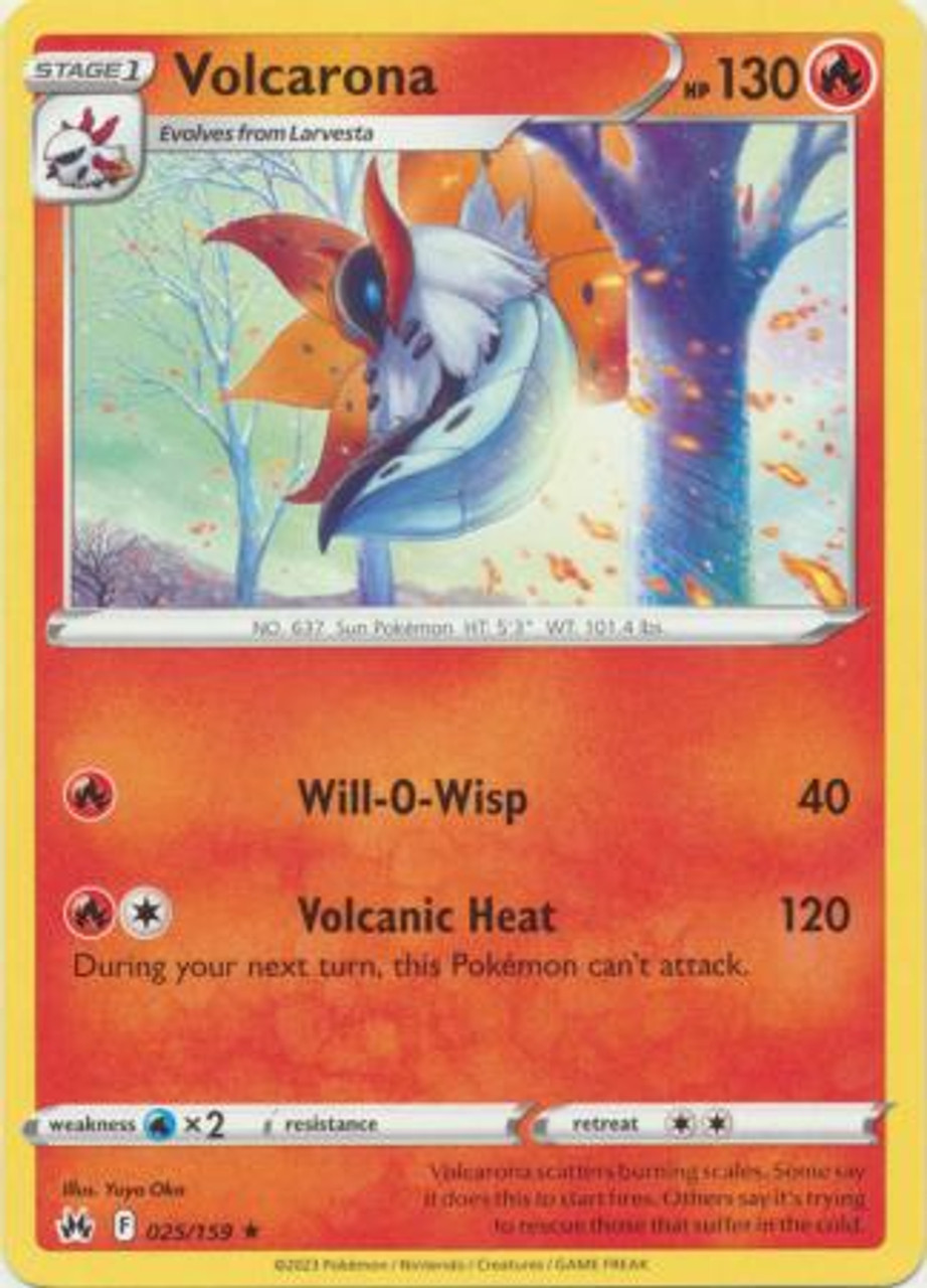 Pokémon Crown Zenith 025/159 Volcarona Rare Single Card