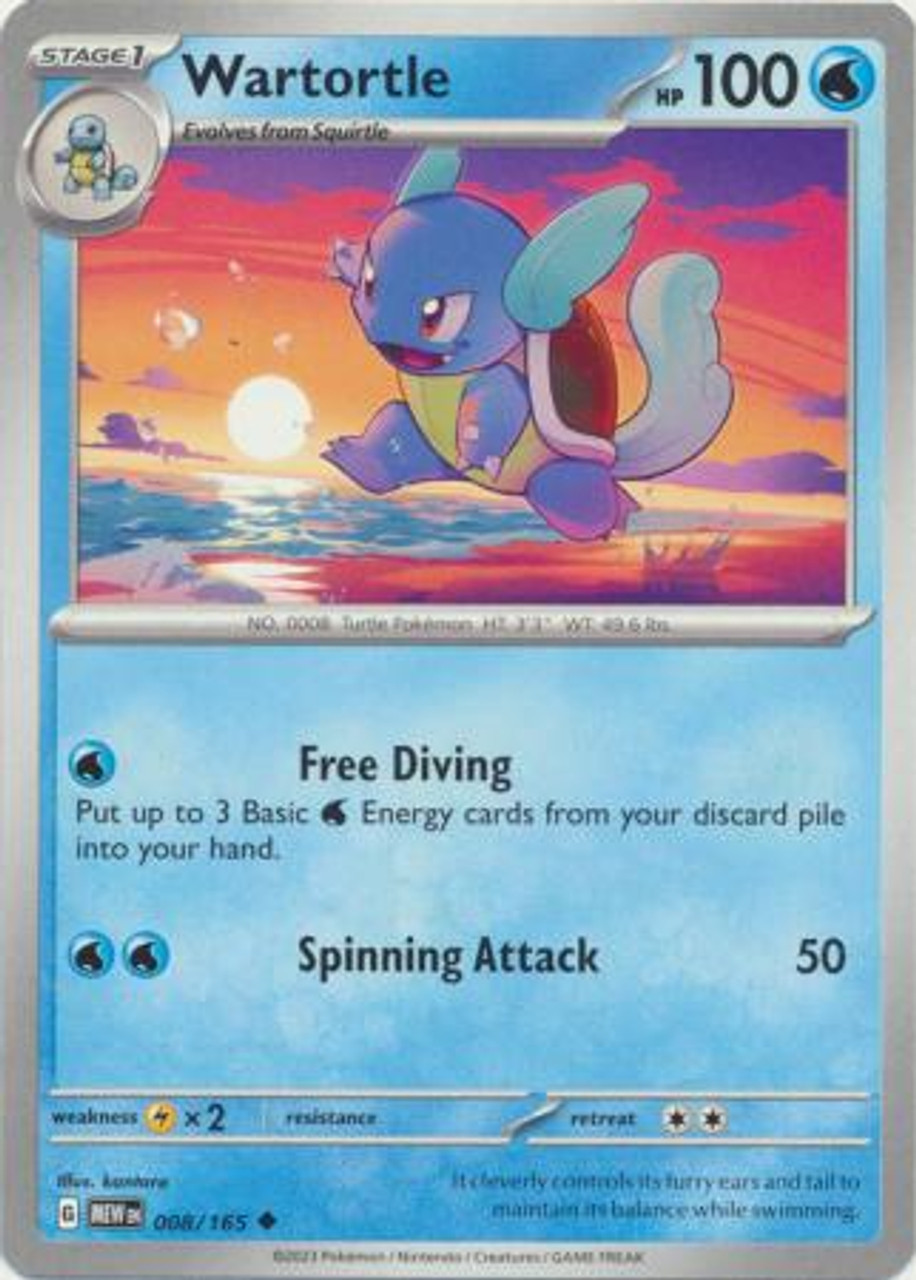 Pokémon Scarlet And Violet 151 008/165 Wartortle Uncommon Single Card
