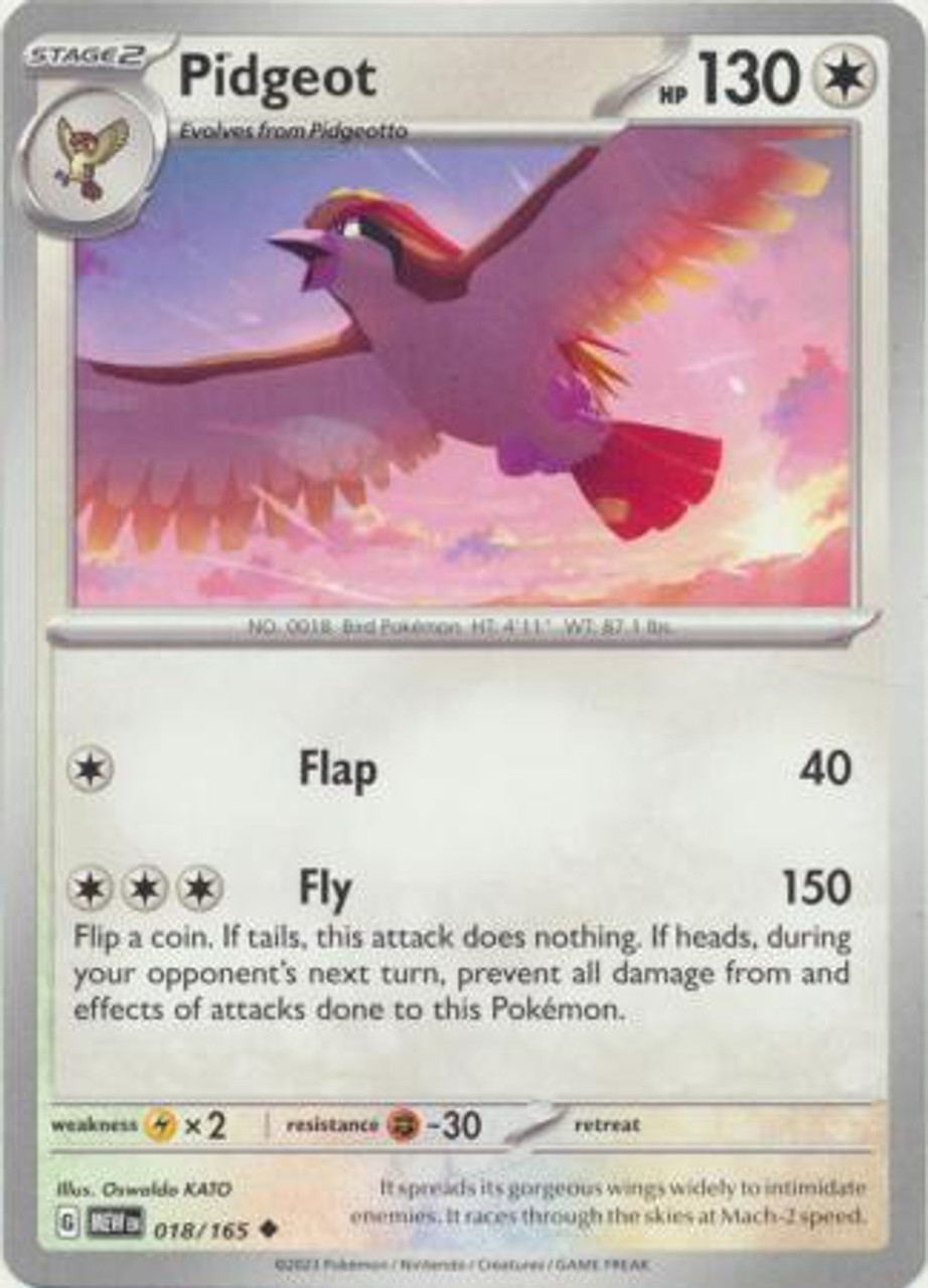 Pokémon Scarlet And Violet 151 018/165 Pidgeot Uncommon Single Card