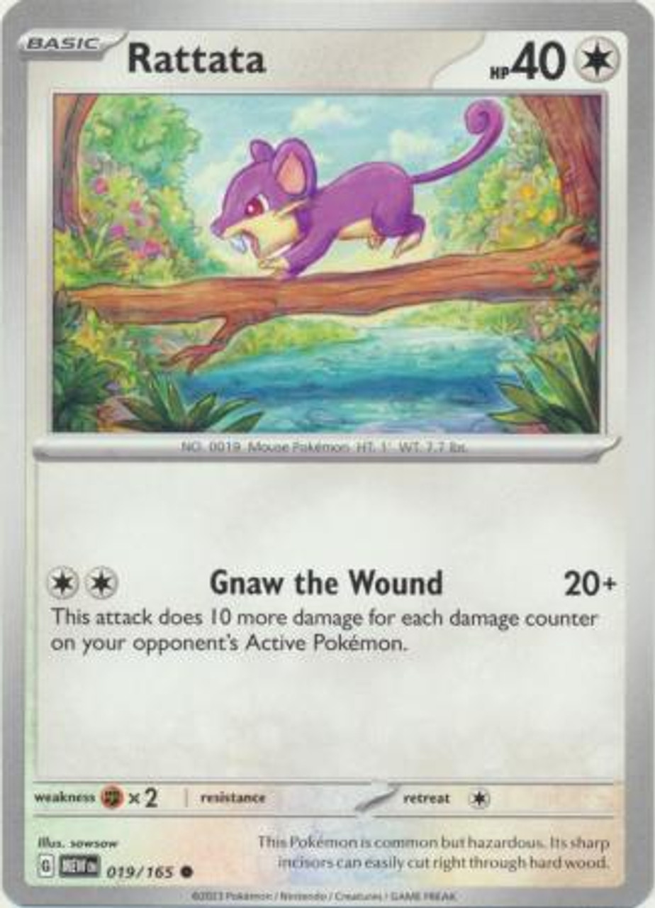 Pokémon Scarlet And Violet 151 019/165 Rattata Common Single Card