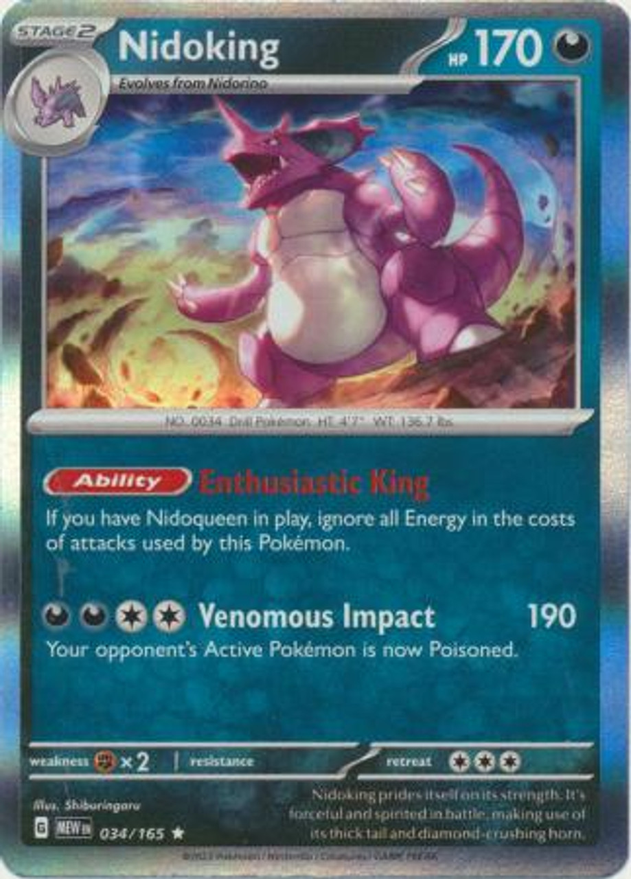 Pokémon Scarlet And Violet 151 034/165 Nidoking Holo Rare Single Card