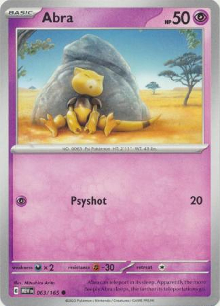 Pokémon Scarlet And Violet 151 063/165 Abra Common Single Card