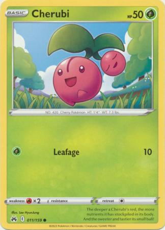 Pokémon Crown Zenith 011/159 Cherubi Common Single Card