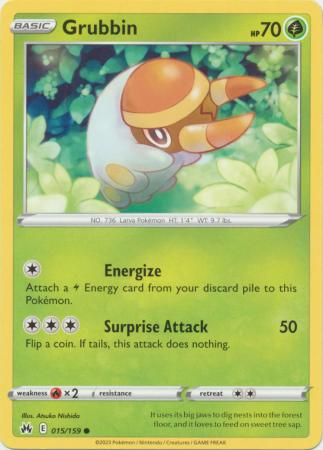 Pokémon Crown Zenith 015/159 Grubbin Common Single Card