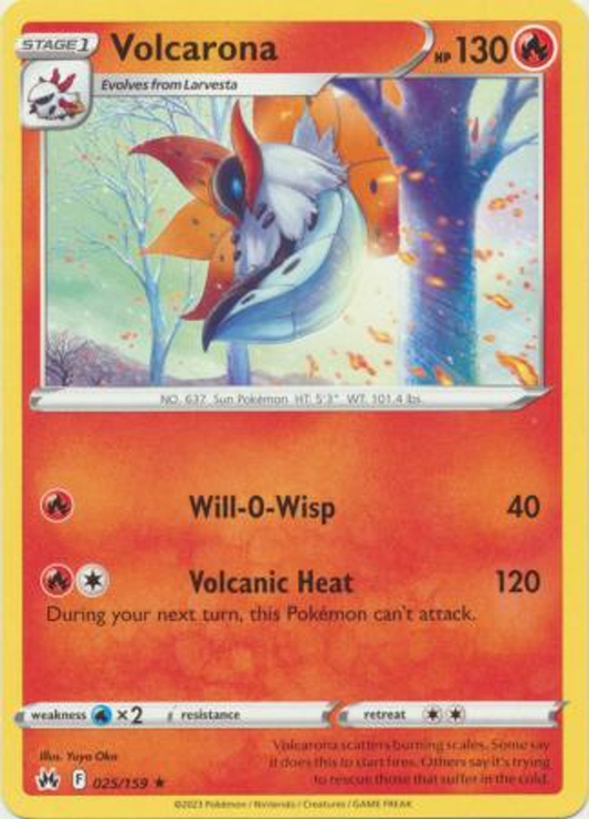 Pokémon Crown Zenith 025/159 Volcarona Rare Single Card