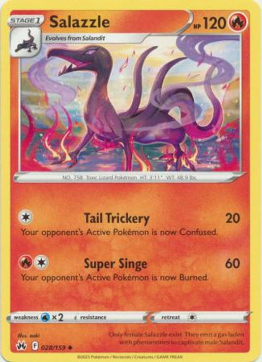 Pokémon Crown Zenith 028/159 Salazzle Uncommon Single Card