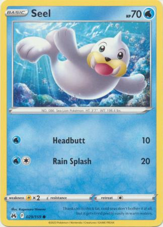 Pokémon Crown Zenith 029/159 Seel Common Single Card