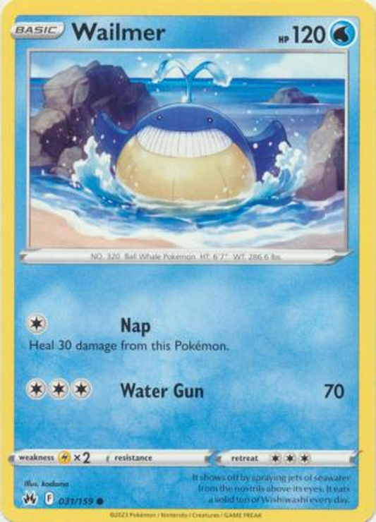 Pokémon Crown Zenith 031/159 Wailmer Common Single Card