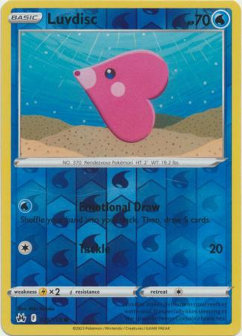 Pokémon Crown Zenith 035/159 Luvdisk Common Reverse Holo Single Card