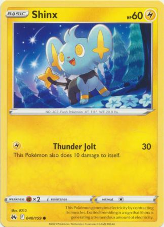 Pokémon Crown Zenith 040/159 Shinx Common Single Card