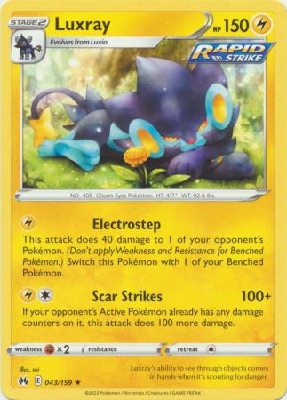 Pokémon Crown Zenith 043/159 Luxray Rare Single Card
