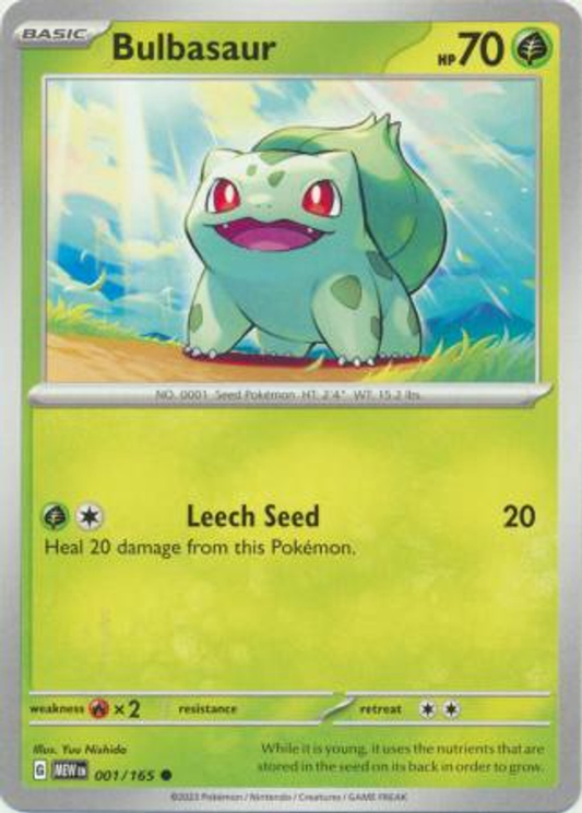 Pokémon Scarlet And Violet 151 001/165 Bulbasaur Common Single Card