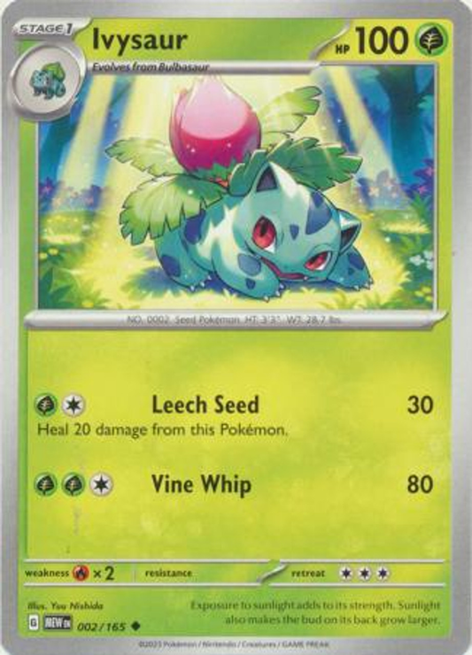 Pokémon Scarlet And Violet 151 002/165 Ivysaur Uncommon Single Card