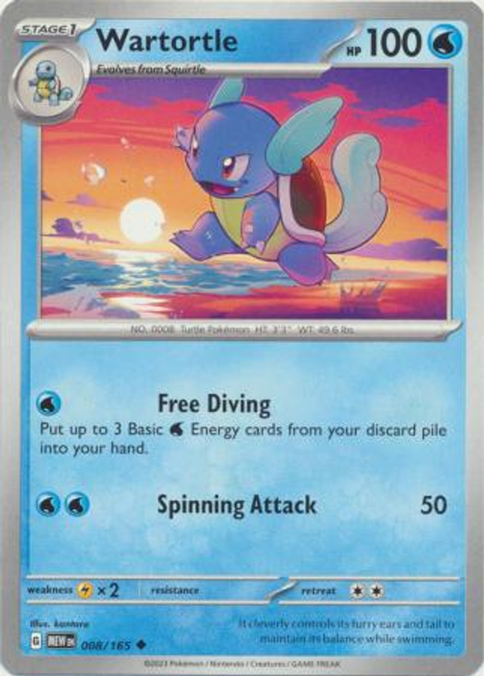 Pokémon Scarlet And Violet 151 008/165 Wartortle Uncommon Single Card