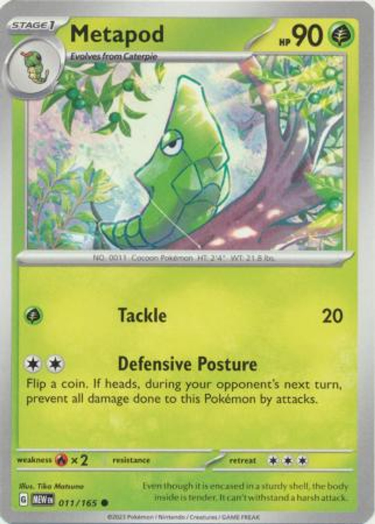 Pokémon Scarlet And Violet 151 011/165 Metapod Common Single Card