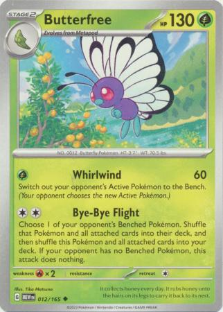 Pokémon Scarlet And Violet 151 012/165 Butterfree Unommon Single Card