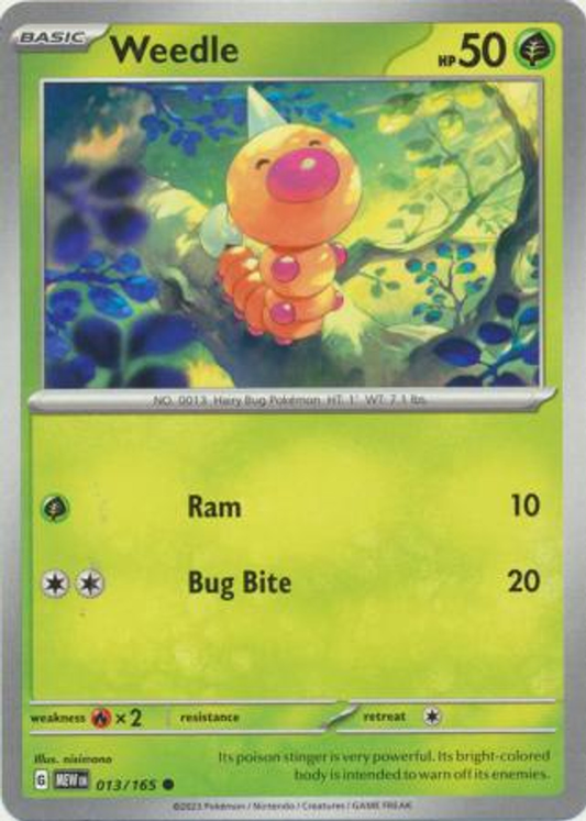 Pokémon Scarlet And Violet 151 013/165 Weedle Common Single Card
