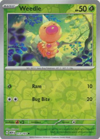 Pokémon Scarlet And Violet 151 013/165 Weedle Reverse Holo Common Single Card