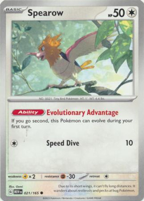 Pokémon Scarlet And Violet 151 021/165 Spearow Common Single Card