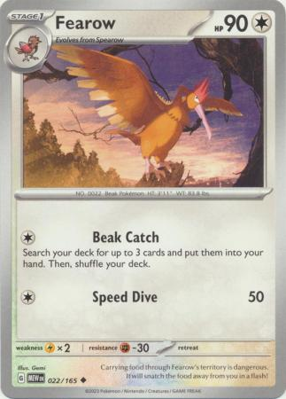 Pokémon Scarlet And Violet 151 0122/165 Fearow Uncommon Single Card