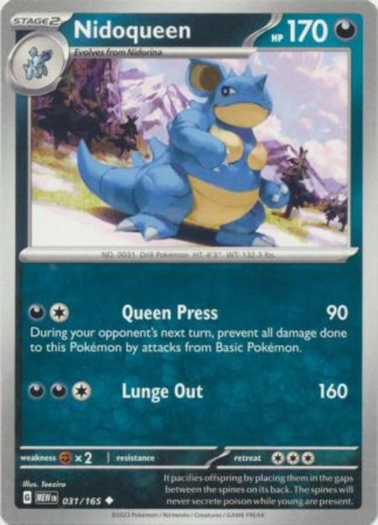 Pokémon Scarlet And Violet 151 031/165 Nidoqueen Uncommon Single Card